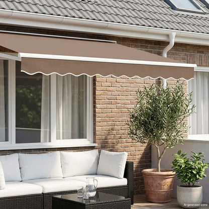vidaXL Awning Valance Replacement Taupe 481 x 20 cm Polyester