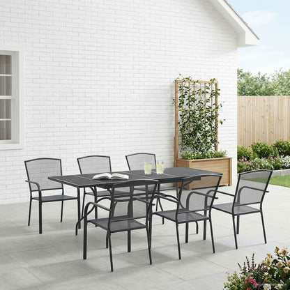 vidaXL Garden Dining Set 7 pcs Anthracite 212 x 90 x 76 cm