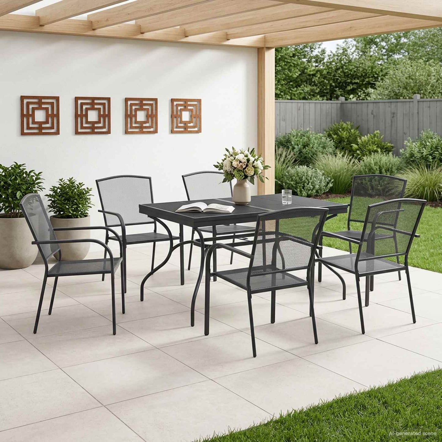 vidaXL Garden Dining Set 7 pcs Anthracite 212 x 90 x 76 cm