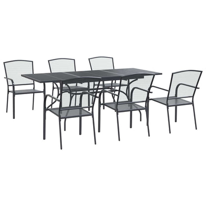 vidaXL Garden Dining Set 7 pcs Anthracite 212 x 90 x 76 cm