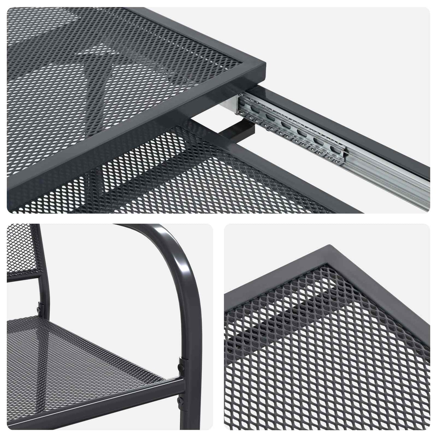 vidaXL Garden Dining Set 9 pcs Anthracite 212 x 90 x 76 cm
