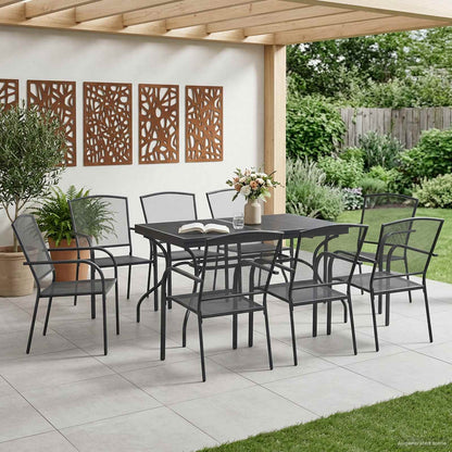 vidaXL Garden Dining Set 9 pcs Anthracite 212 x 90 x 76 cm