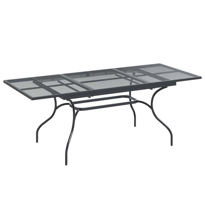 vidaXL Garden Dining Set 9 pcs Anthracite 212 x 90 x 76 cm
