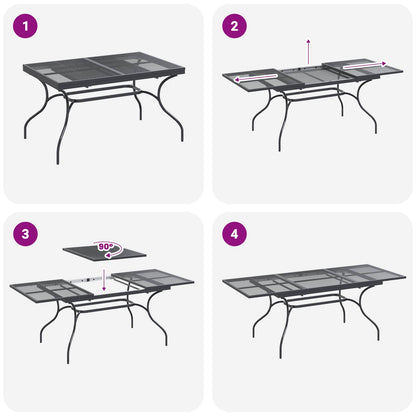 vidaXL Garden Dining Set 9 pcs Anthracite 212 x 90 x 76 cm