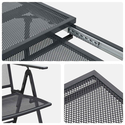 vidaXL Garden Dining Set 9 pcs Anthracite 212 x 90 x 76 cm