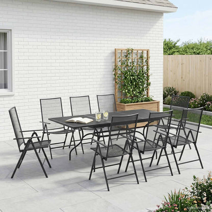 vidaXL Garden Dining Set 9 pcs Anthracite 212 x 90 x 76 cm