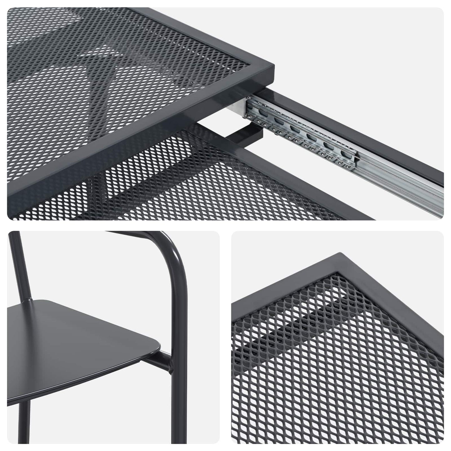 vidaXL Garden Dining Set 7 pcs Anthracite Steel