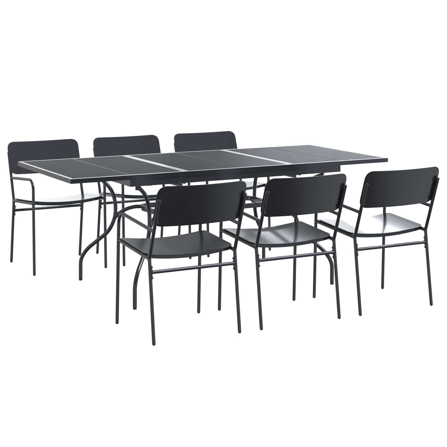 vidaXL Garden Dining Set 7 pcs Anthracite Steel