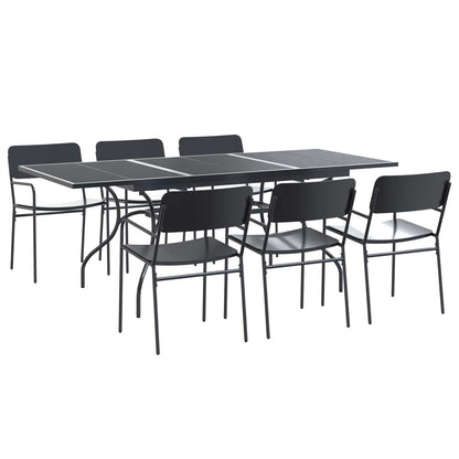 vidaXL Garden Dining Set 7 pcs Anthracite Steel