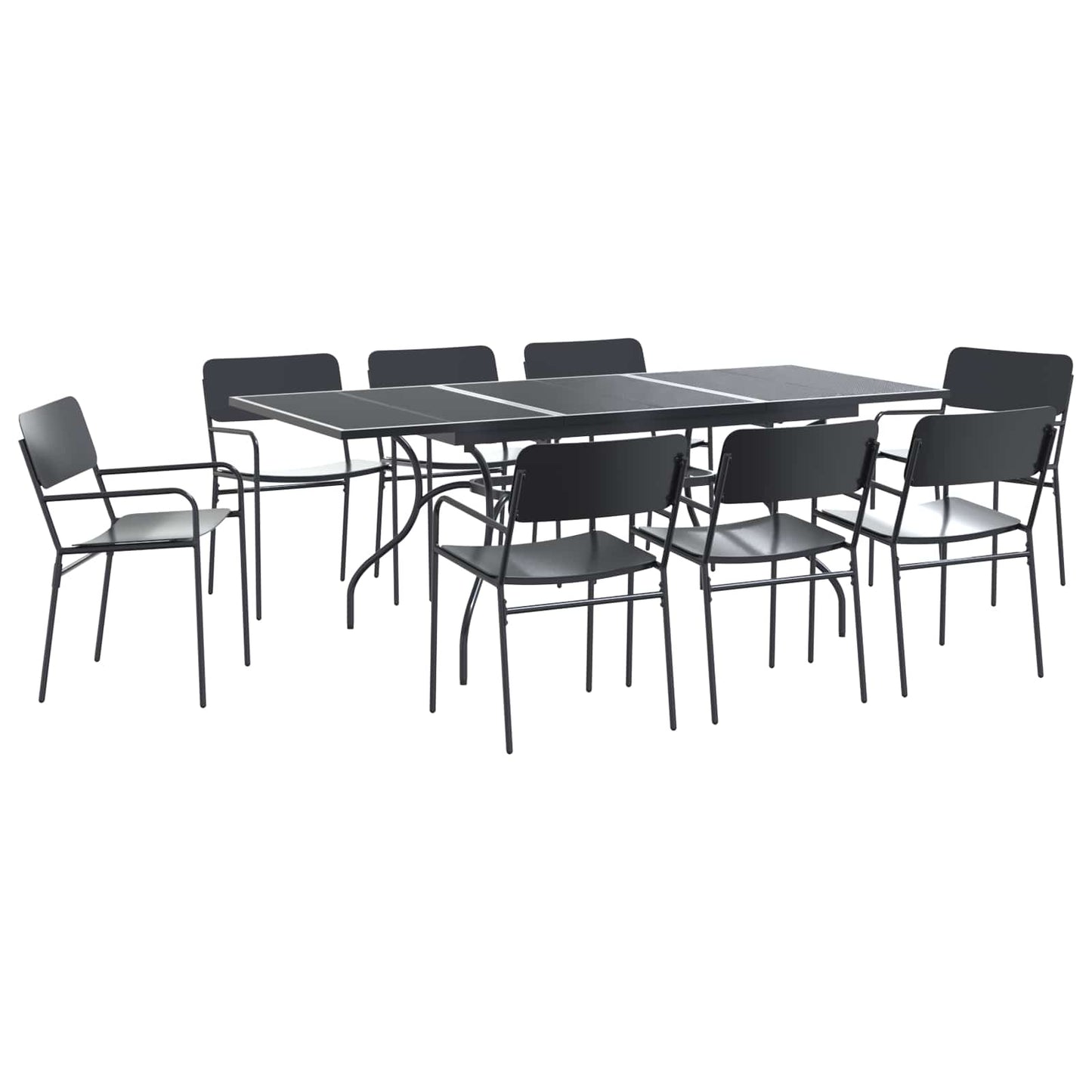 vidaXL Garden Dining Set 9 pcs Anthracite Steel