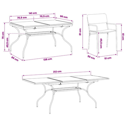 vidaXL Garden Dining Set 9 pcs Anthracite Steel