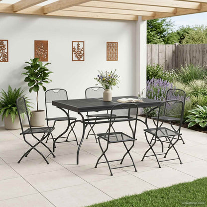 vidaXL Garden Dining Set 7 pcs Anthracite 212 x 90 x 76 cm