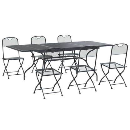 vidaXL Garden Dining Set 7 pcs Anthracite 212 x 90 x 76 cm