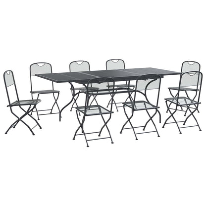 vidaXL Garden Dining Set 9 pcs Anthracite 212 x 90 x 76 cm