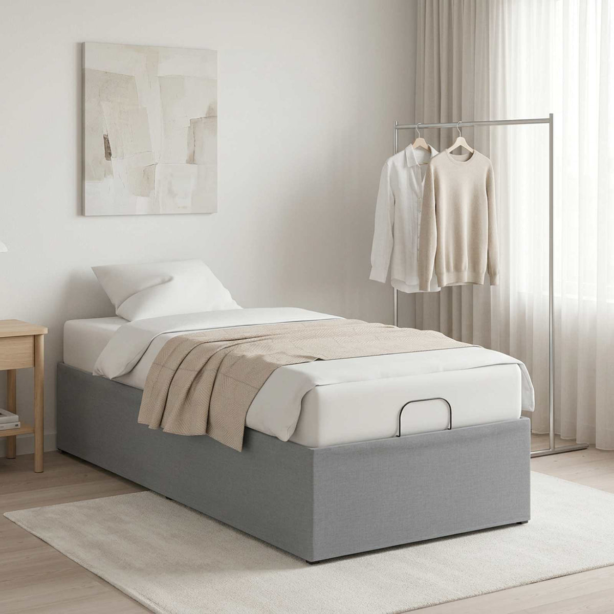 vidaXL Electric Adjustable Bed Frame Light Grey 200 x 100 x 33.5 cm