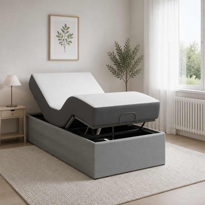 vidaXL Electric Adjustable Bed Frame Light Grey 200 x 100 x 33.5 cm