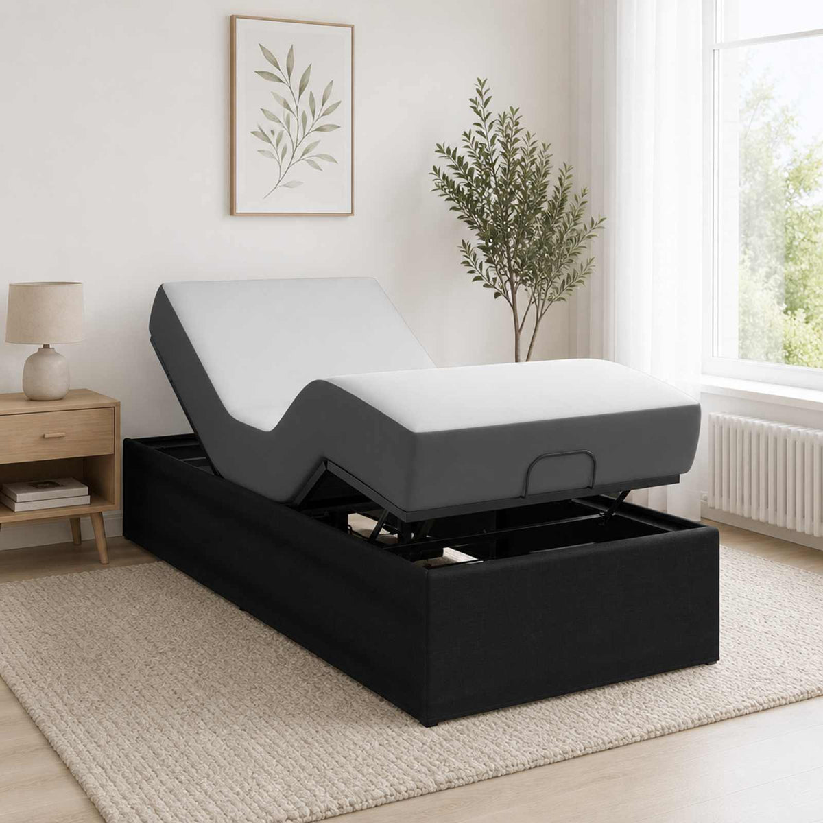 vidaXL Electric Adjustable Bed Frame Black 200 x 100 x 33.5 cm Steel