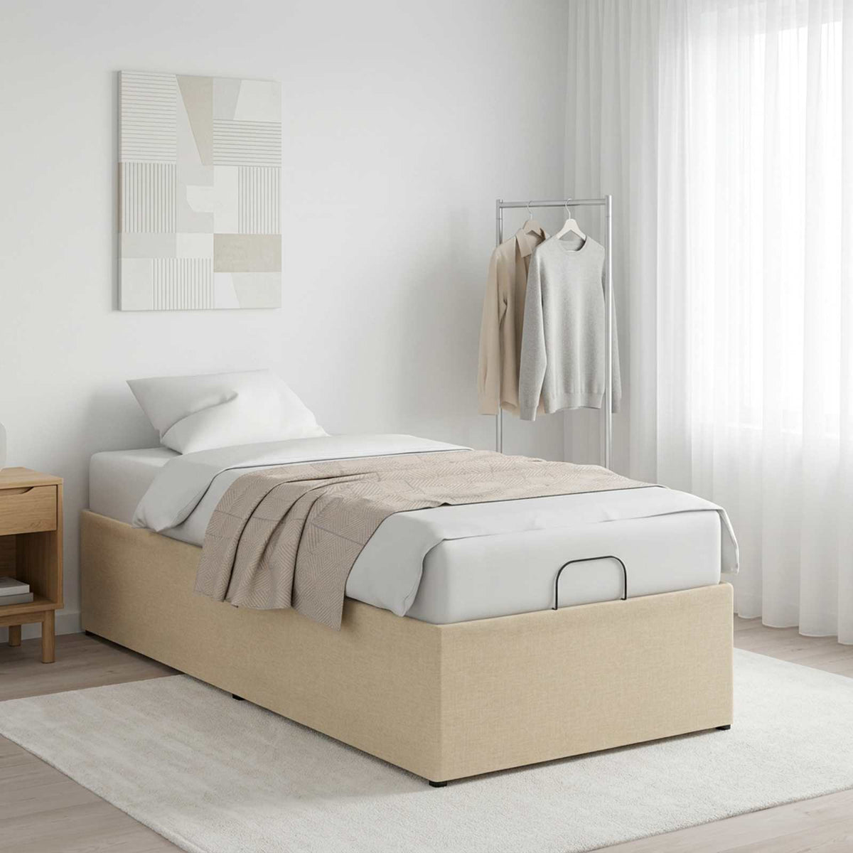 vidaXL Electric Adjustable Bed Frame Cream 200 x 100 x 33.5 cm Steel