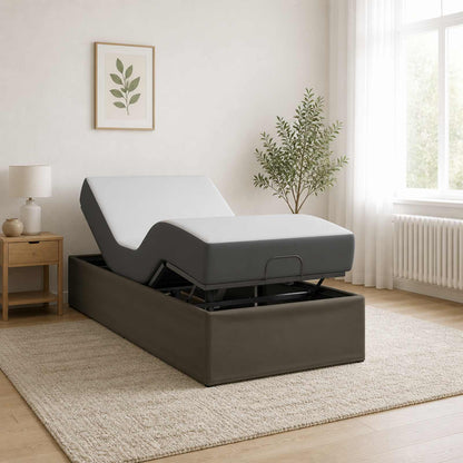 vidaXL Electric Adjustable Bed Frame Grey 200 x 90 x 33.5 cm Steel