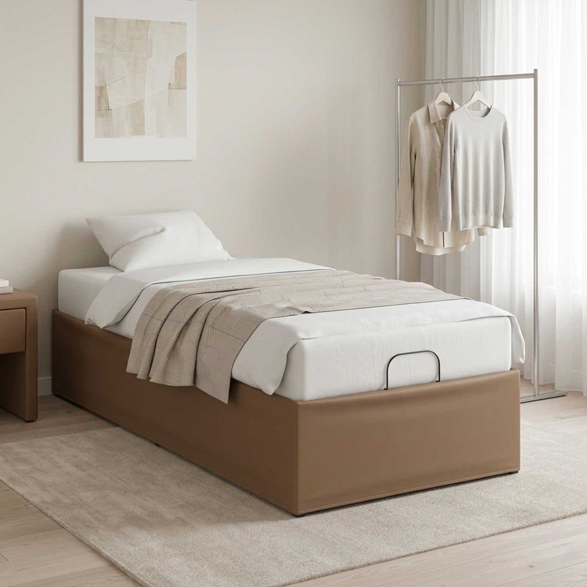 vidaXL Electric Adjustable Bed Frame Tan 200 x 90 x 33.5 cm Steel