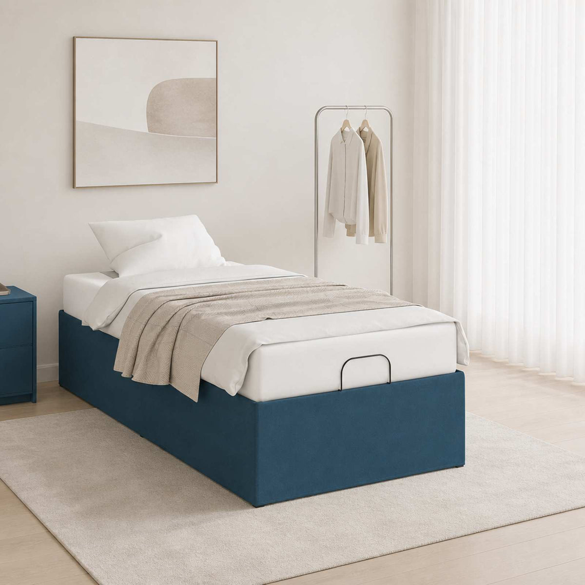 vidaXL Electric Adjustable Bed Frame Blue 200 x 90 x 33.5 cm Steel