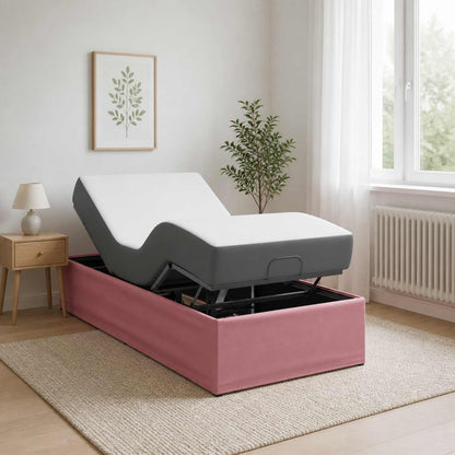 vidaXL Electric Adjustable Bed Frame Pink 200 x 90 x 33.5 cm Steel