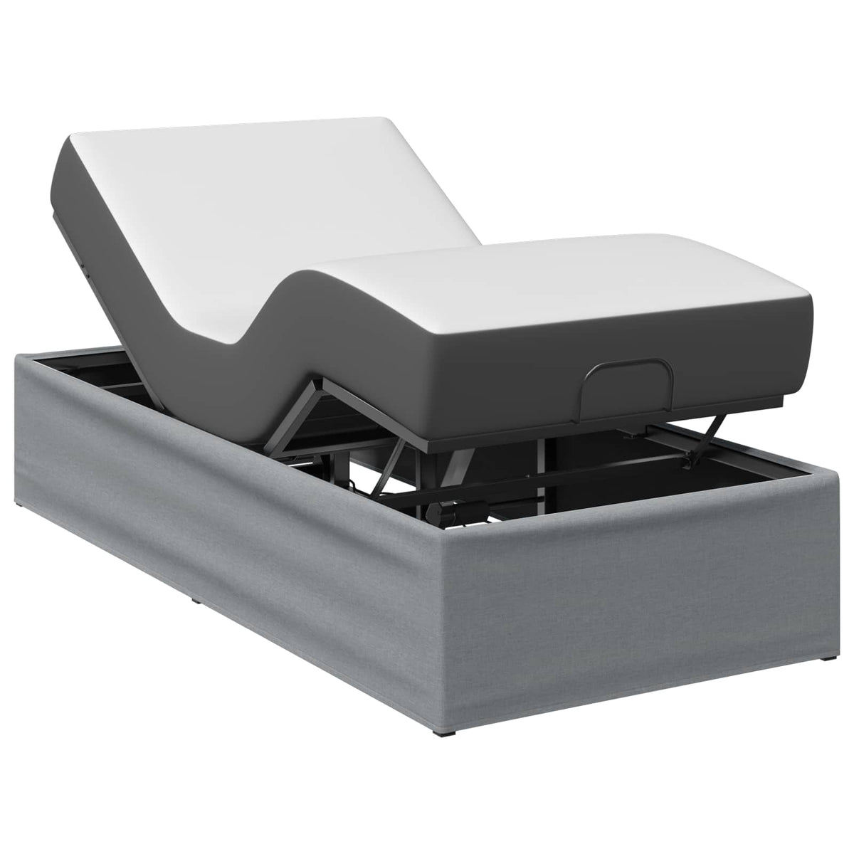 vidaXL Electric Adjustable Bed Frame Light Grey 200 x 90 x 33.5 cm