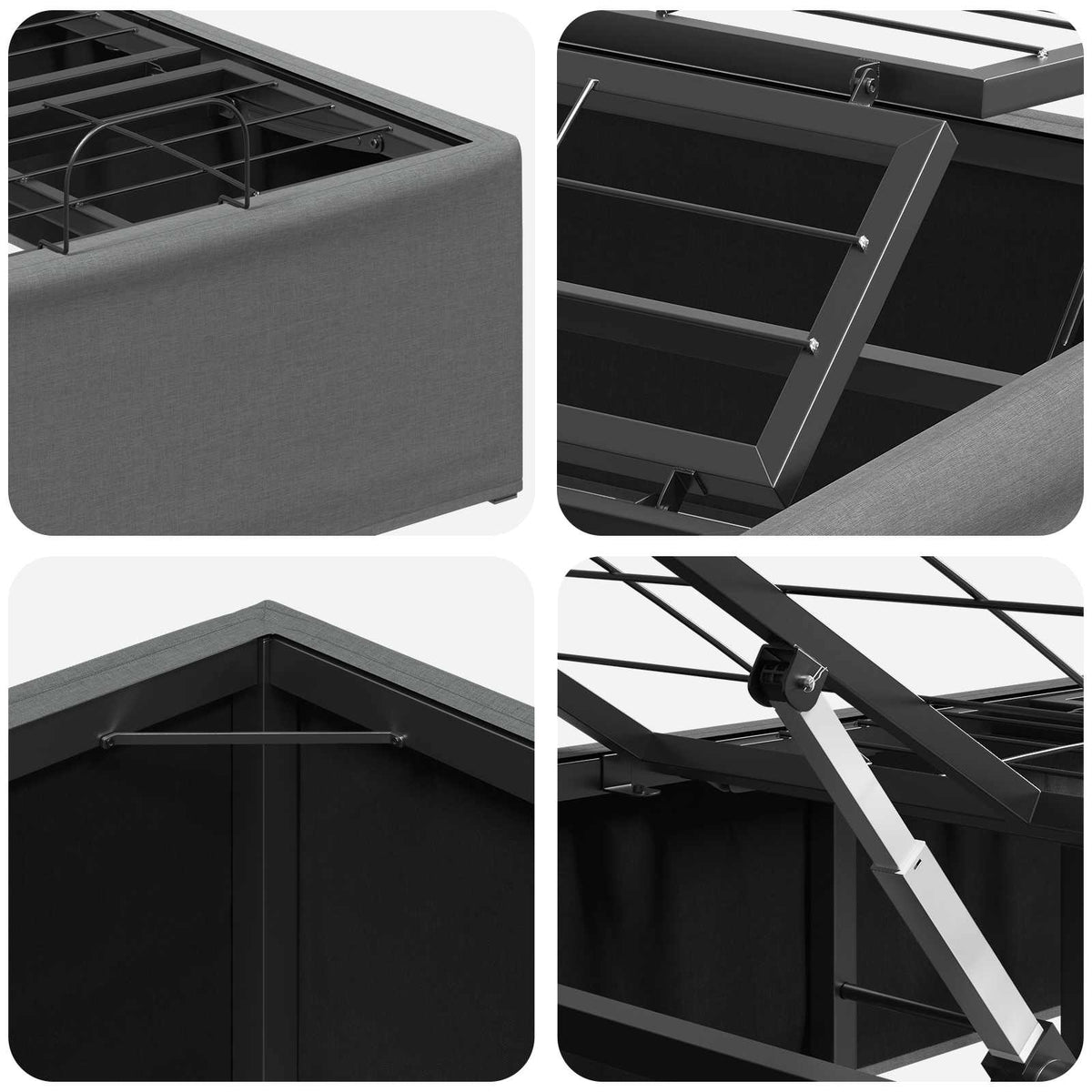 vidaXL Electric Adjustable Bed Frame Dark Grey 200 x 90 x 33.5 cm