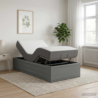 vidaXL Electric Adjustable Bed Frame Dark Grey 200 x 90 x 33.5 cm