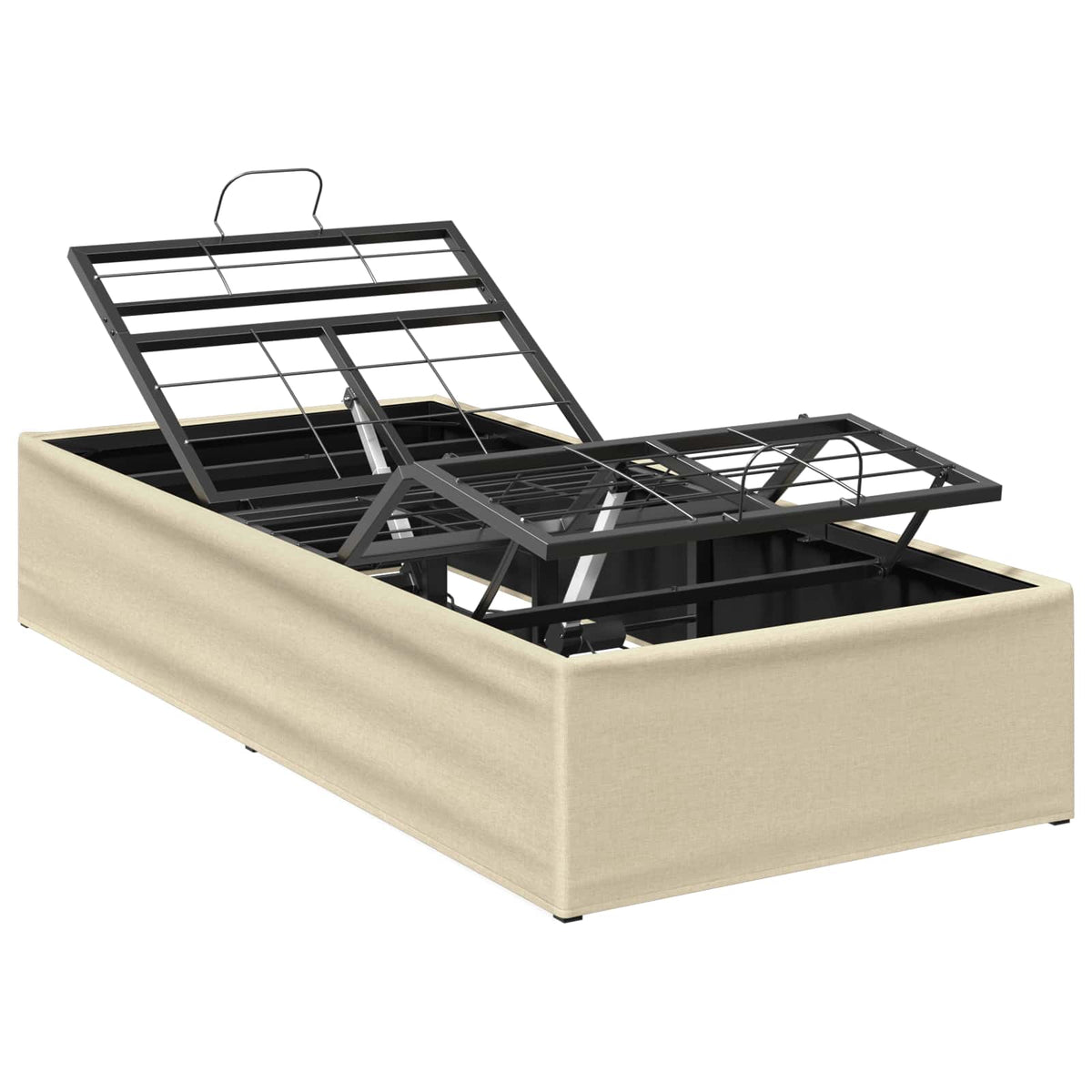 vidaXL Electric Adjustable Bed Frame Cream 200 x 90 x 33.5 cm Steel
