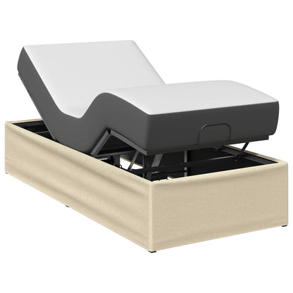 vidaXL Electric Adjustable Bed Frame Cream 200 x 90 x 33.5 cm Steel