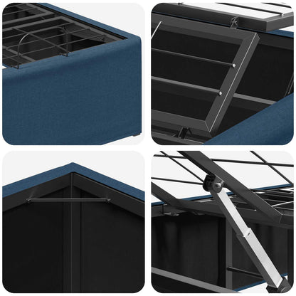 vidaXL Electric Adjustable Bed Frame Blue 200 x 90 x 33.5 cm Steel