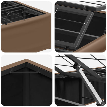 vidaXL Electric Adjustable Bed Frame Tan 200 x 90 x 33.5 cm Steel