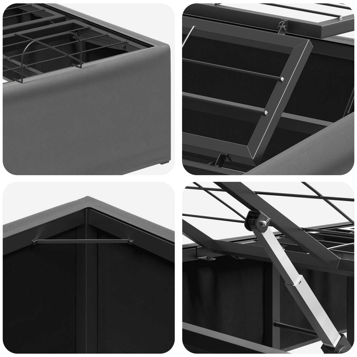 vidaXL Electric Adjustable Bed Frame Dark Grey 200 x 90 x 33.5 cm