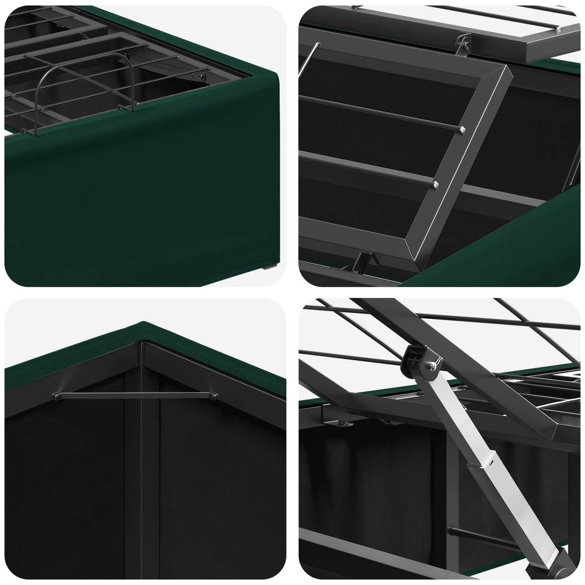 vidaXL Electric Adjustable Bed Frame Forest Green 200 x 90 x 33.5 cm