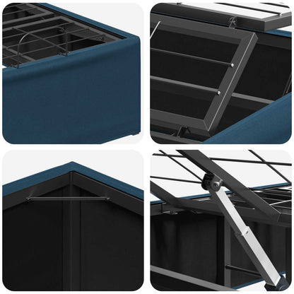 vidaXL Electric Adjustable Bed Frame Blue 200 x 90 x 33.5 cm Steel
