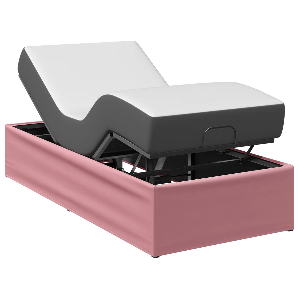 vidaXL Electric Adjustable Bed Frame Pink 200 x 90 x 33.5 cm Steel