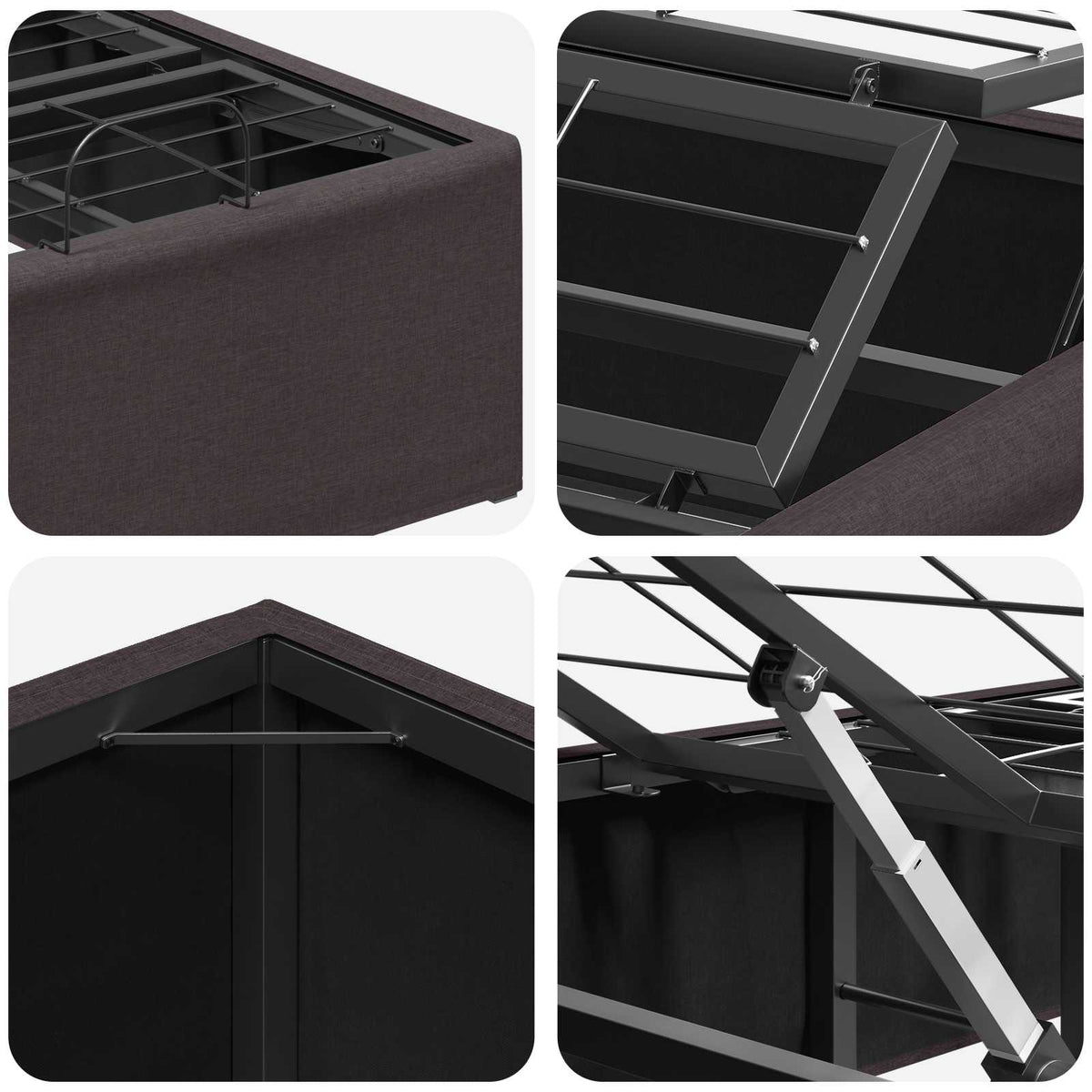 vidaXL Electric Adjustable Bed Frame Brown 200 x 100 x 33.5 cm Steel