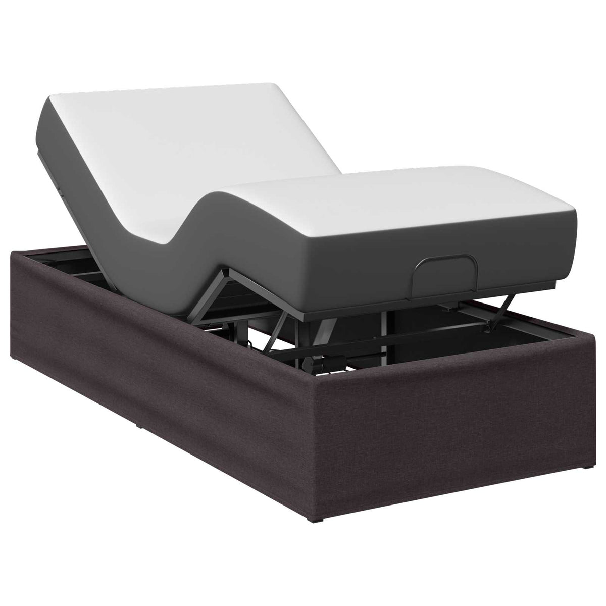 vidaXL Electric Adjustable Bed Frame Brown 200 x 100 x 33.5 cm Steel