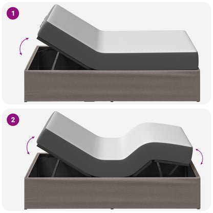 vidaXL Electric Adjustable Bed Frame Taupe 200 x 100 x 33.5 cm Steel