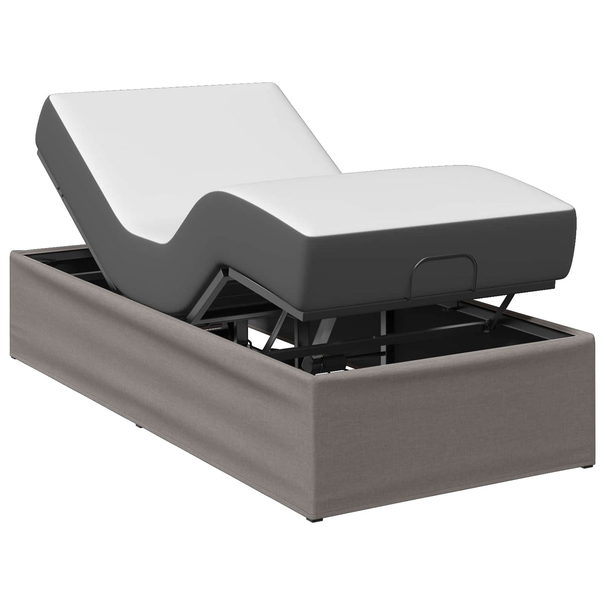 vidaXL Electric Adjustable Bed Frame Taupe 200 x 100 x 33.5 cm Steel