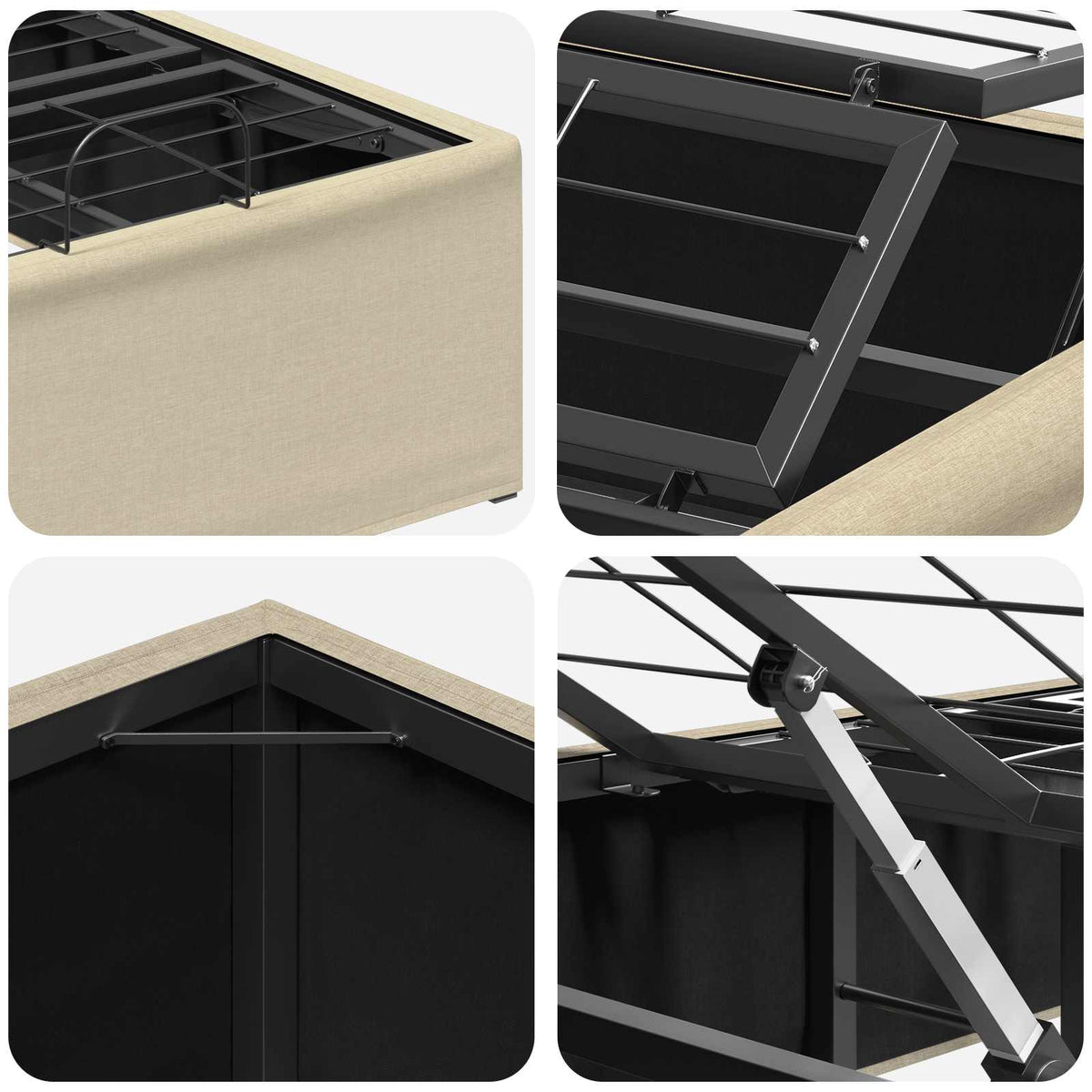 vidaXL Electric Adjustable Bed Frame Cream 200 x 100 x 33.5 cm Steel