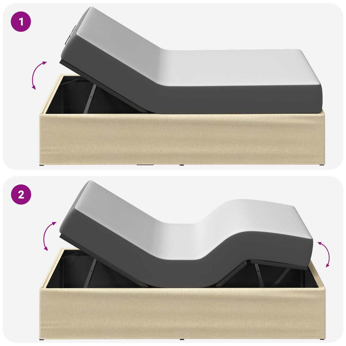 vidaXL Electric Adjustable Bed Frame Cream 200 x 100 x 33.5 cm Steel