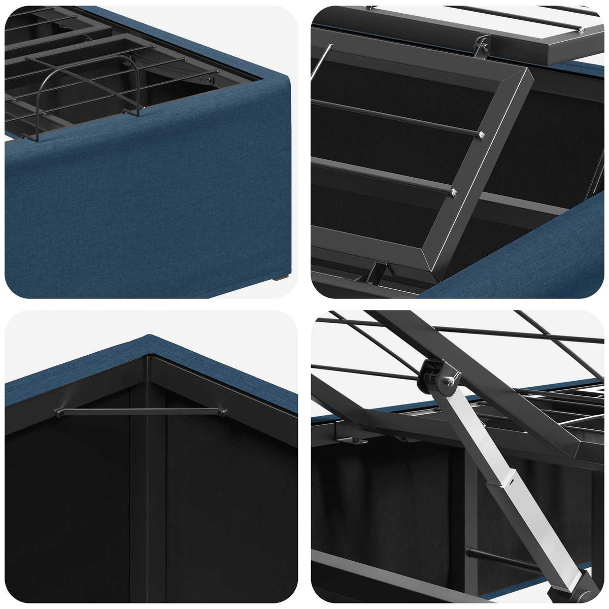 vidaXL Electric Adjustable Bed Frame Blue 200 x 100 x 33.5 cm Steel