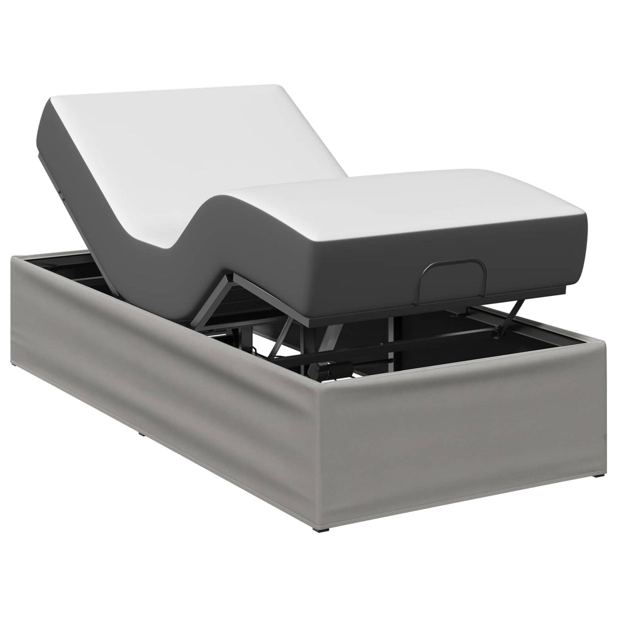 vidaXL Electric Adjustable Bed Frame Light Grey 200 x 100 x 33.5 cm