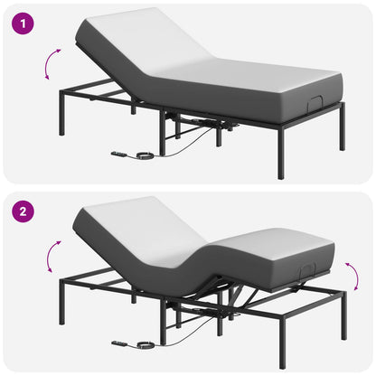 vidaXL Electric Adjustable Bed Frame Black 200 x 70 x 33.5 cm Steel