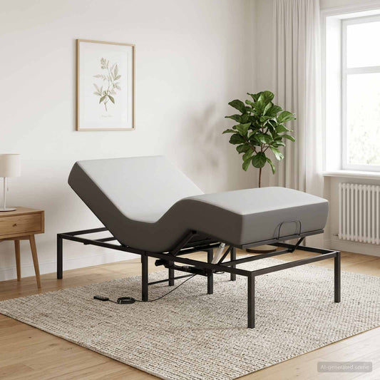vidaXL Electric Adjustable Bed Frame Black 200 x 90 x 33.5 cm Steel