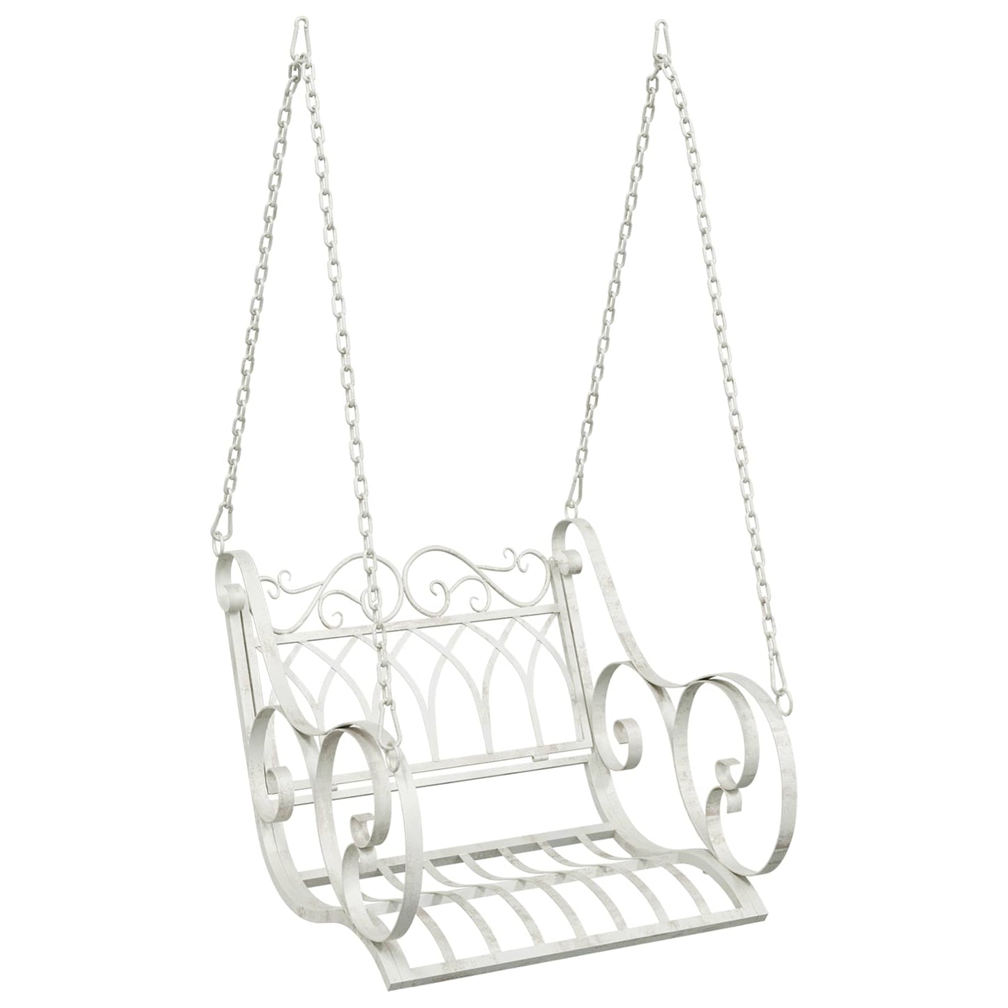 vidaXL Swing Bench Steel 71 x 75 x 59 cm Antique White