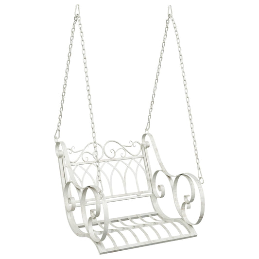 vidaXL Swing Bench Steel 71 x 75 x 59 cm Antique White