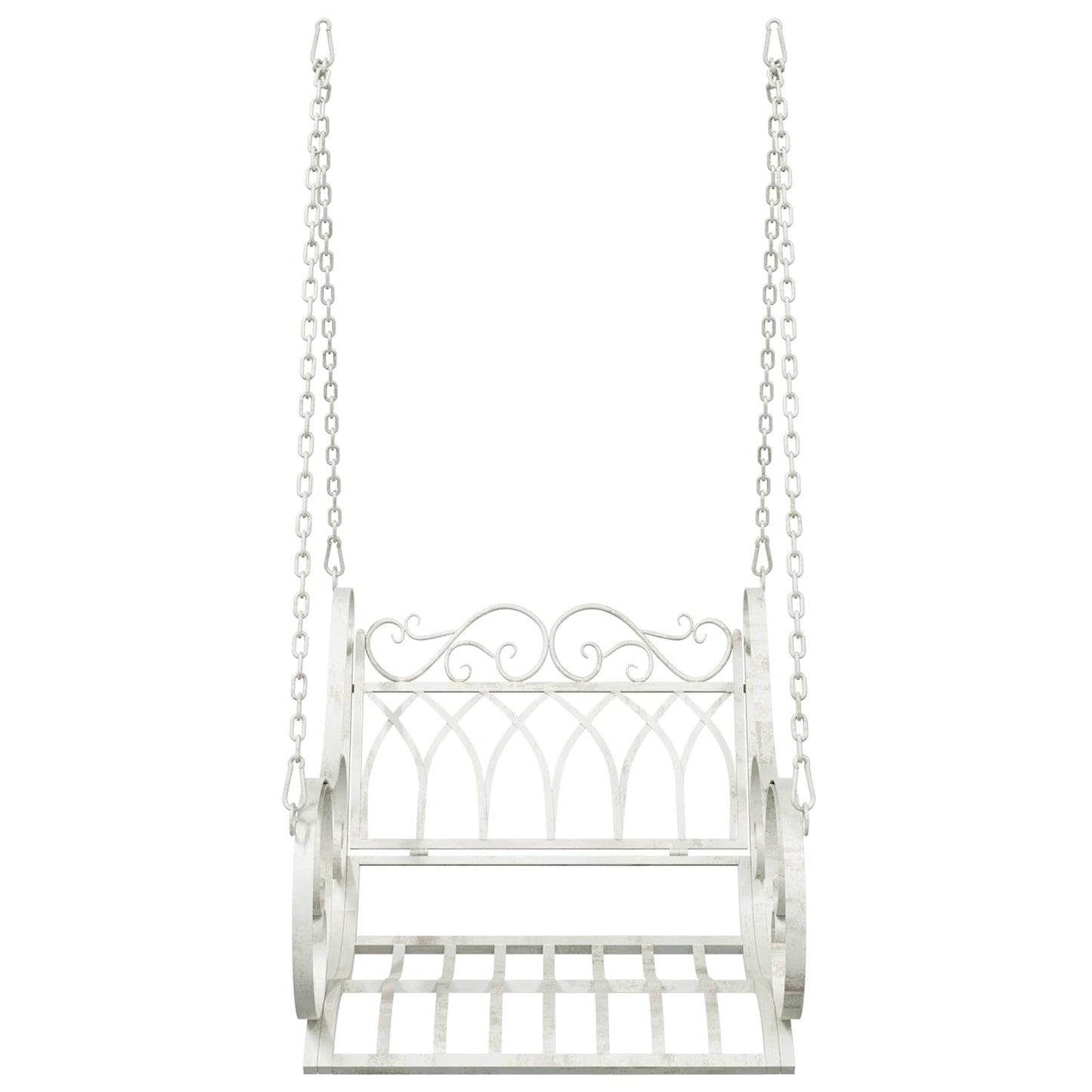 vidaXL Swing Bench Steel 71 x 75 x 59 cm Antique White